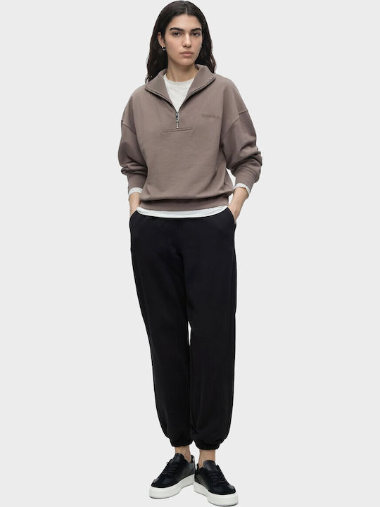 Logo Women's Sweatshirt French Terry Light Brown