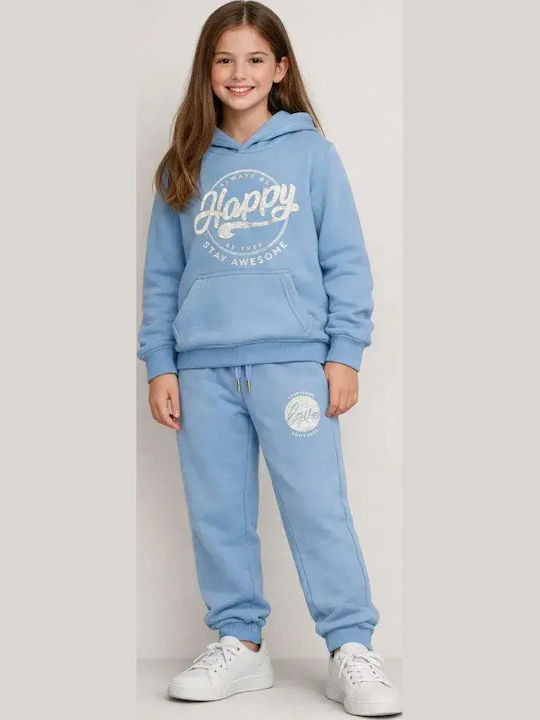 Kinder Sweatpants Set Mit Bluse Hellblau