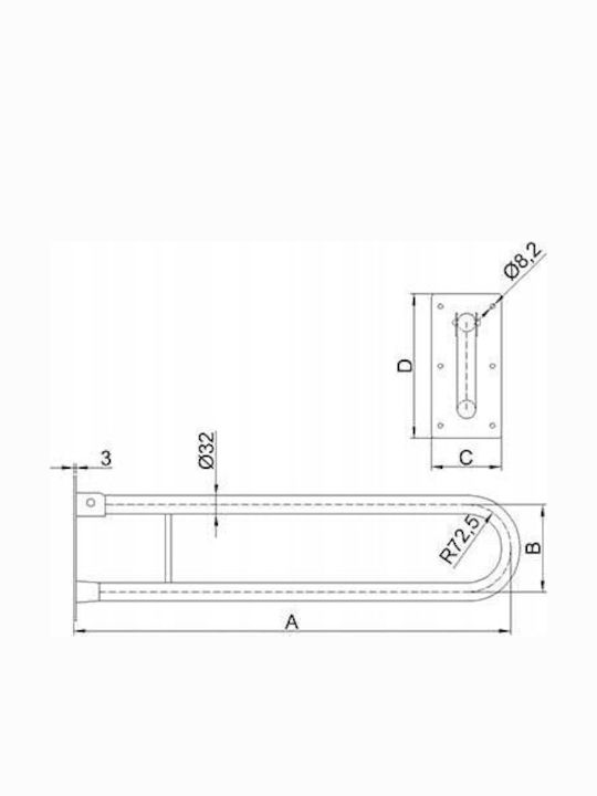Badezimmer Haltegriff 60cm Weiß