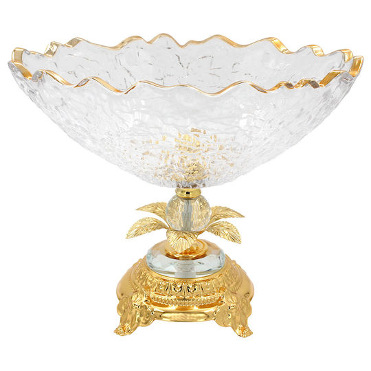 Keskor Dekorative Schale Glas Gold 30x16x24cm
