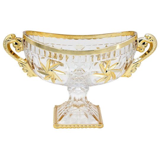 Keskor Keskor Dekorative Schale Glas Gold 35x15x22cm