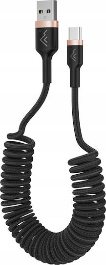 Montis Spirale Kabel USB Typ-C männlich - USB-A Schwarz 1,5m 6480395