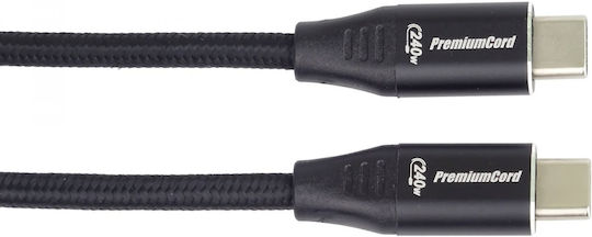 PremiumCord Cablu USB-C tată - USB-C 240W Negru 1.5m