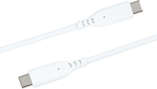 PremiumCord Cablu USB 2.0 USB-C tată - USB-C 60W PD Alb 1.5m