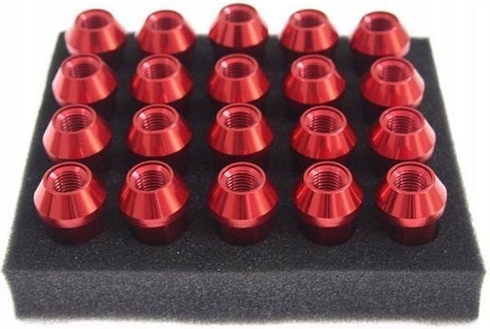 D1spec Кростини Алуминиеви M12x1,5 50mm Червени