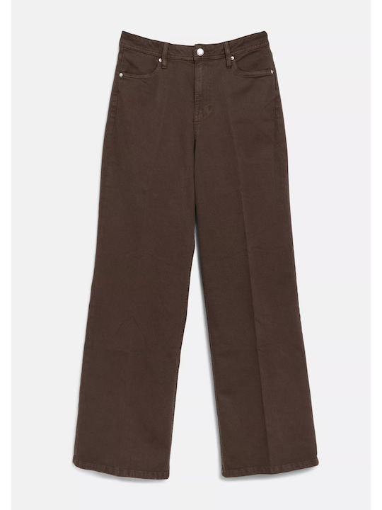 High Rise Women's Jeans Pants Brown