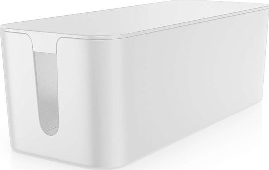 Органайзер за кабели за бюро Контейнер за пода Кутия за кабели Alogy Box L 40cm Широк Бял