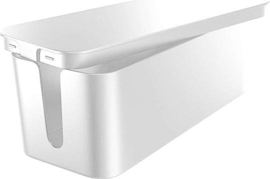 Органайзер за кабели за бюро Контейнер за пода Кутия за кабели Alogy Box L 40cm Широк Бял