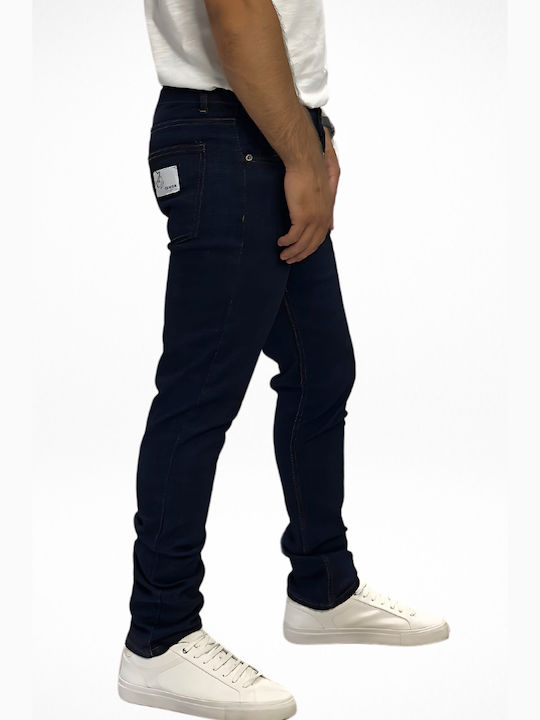 Men's Jeans Pants Elastic Regular Straight Fit Blue