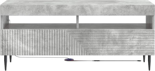 Mobilă TV Dulap cu Iluminare LED Gri Beton L100xA35xÎ43cm
