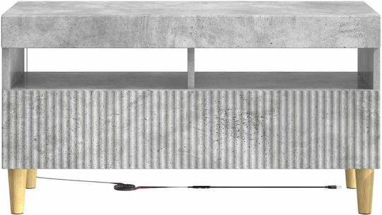 Dulap pentru televizor cu iluminare LED Gri Beton L81xA35xÎ43cm