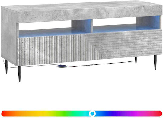 Mobilă TV Dulap cu Iluminare LED Gri Beton L100xA35xÎ43cm