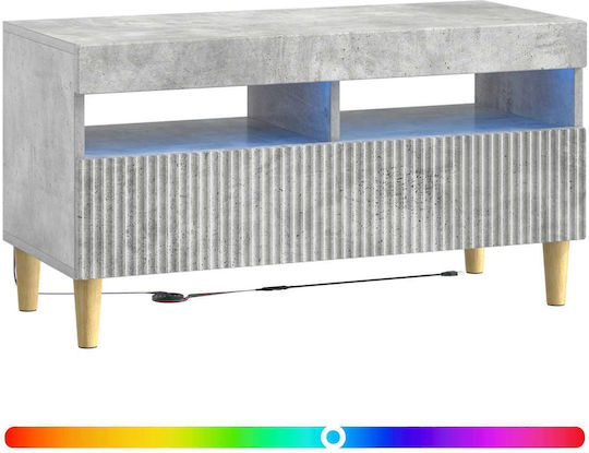 Dulap pentru televizor cu iluminare LED Gri Beton L81xA35xÎ43cm