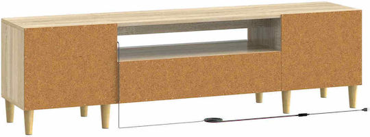 Dulap pentru TV cu Iluminare LED Stejar Sonoma L153xA35xÎ43cm