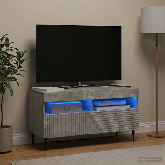 Dulap pentru Televizor cu Iluminare LED Gri Beton L81xA35xÎ43cm