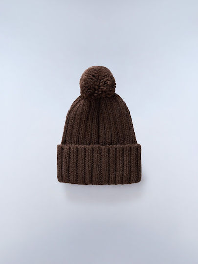 Semiury Pom Pom Beanie Men's Knitted Beanie in Brown Colour