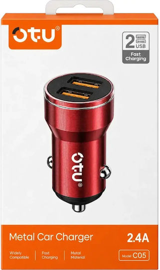 Handy-Autoladegerät 2.4A mit 2xUSB-A Schwarz Farbe
