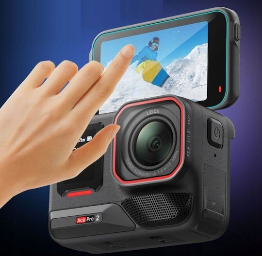 Set De Capac Pentru Obiectiv Puluz Capac Pentru Obiectiv Din Sticlă Securizată + 2x Ecran Lcd Insta360 Ace Pro 2 Pu711t