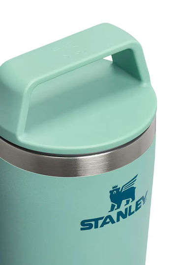 Stanley Cafe To Go Чаша с дръжка Термос Неръждаема стомана 350ml Пролетно Зелен с Сламка и Дръжка