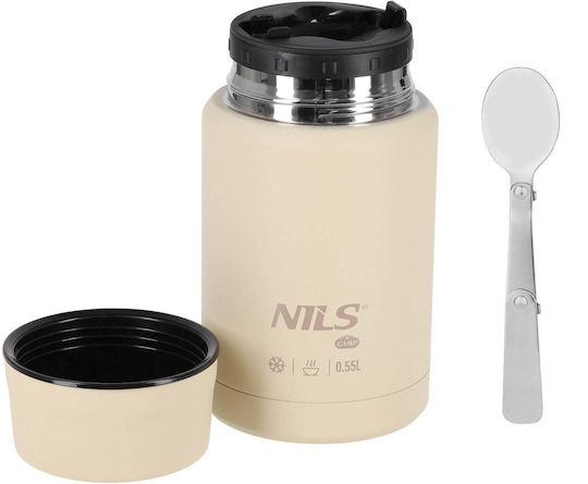 Nils Thermos Bottle Stainless Steel 550ml Beige Lunch Thermos Nils Camp