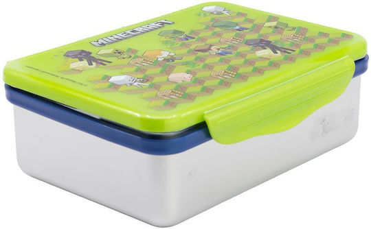Stor Edelstahl Kinderlebensmittelbehälter Minecraft 1,1 Liter Grau