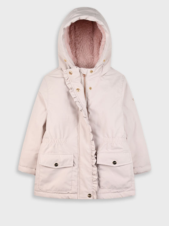 Kids Casual Short Hooded Jacket Dusty Pink