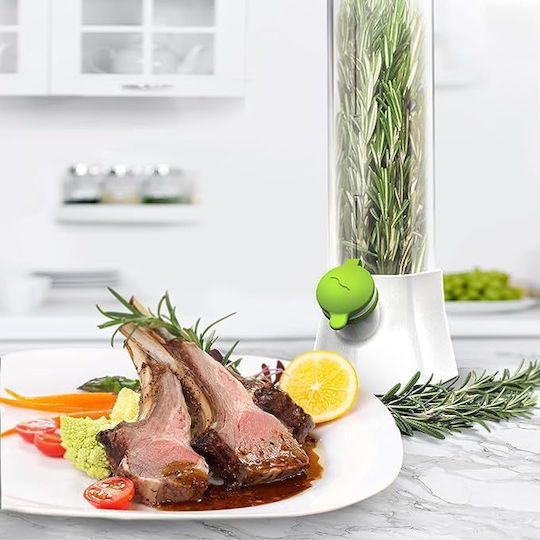 Suport Pentru Menținerea Prospetimii Plantelor În Frigider Recipient Cu Capac Transparent Sistem De Hidratare Pentru Păstrarea Prospetimii Plantelor Design Modern Pentru Bucătărie Reutilizabil Ușor De Utilizat 27x13 Cm Alb PriStyle