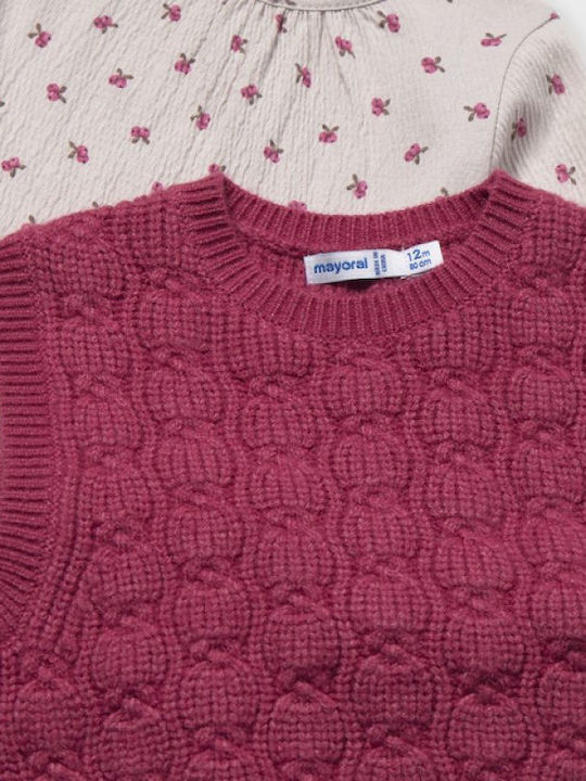 Mädchenkleid Gestrickt Set aus Mantel und Zubehör Rodopeταλο