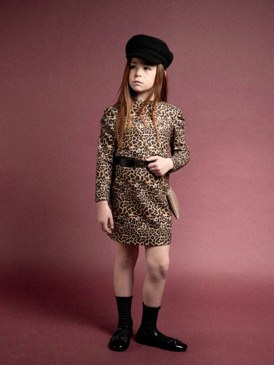 Παιδικό Φόρεμα Animal Print Σετ με Αξεσουάρ Πολύχρωμο
