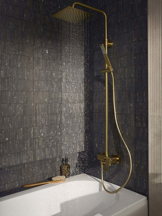 KFA Shower Column with Bathtub Mixer Gold