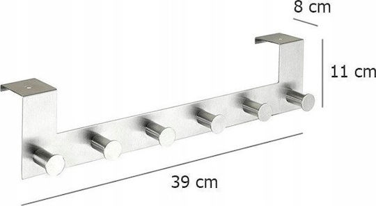Wenko Κρεμάστρα Πόρτας 6 Θέσεων Μεταλλική 2.5x2.5cm