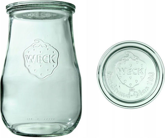 Weck Set of 4 General Use Glass Transparent Jars with Lid 2700ml 4 Pieces