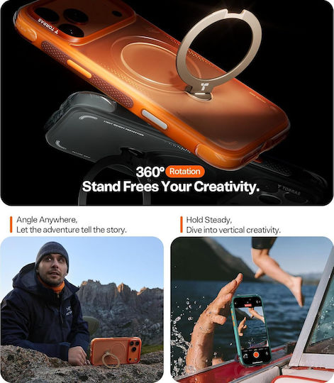 Калъф Torras Ostand Spin Air Q3 Magsafe Стойка Черен За iPhone 18 Pro Max/17 Pro Max