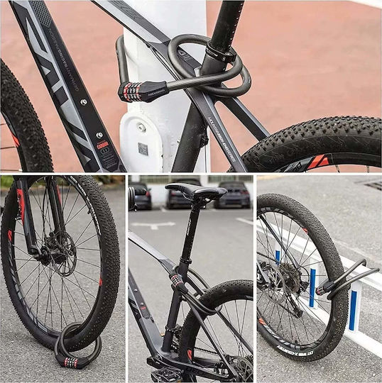 Rockbros Fahrradschloss mit Kombination 5-stellige Kabelschloss 1.8m Schwarze