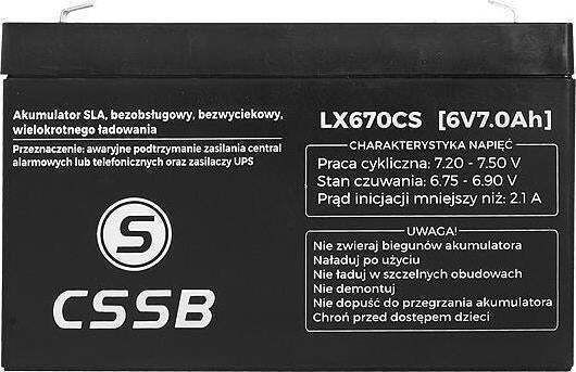 CSSB CSSB UPS-Batterie mit Gewicht 7Ah und Spannung 6V