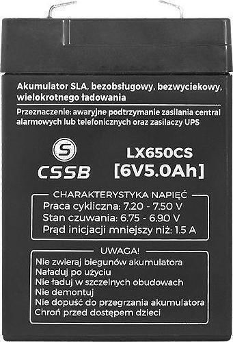 CSSB Npp UPS-Batterie mit Gewicht 5Ah und Spannung 6V