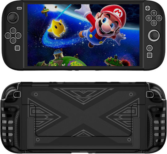 Strado Hülle Nintendo Switch 2 2025 Silikon Kickstand 3-teilig Schwarzer Schutzständer