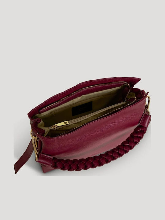Set Knitted Women's Shoulder Crossbody Bag Burgundy