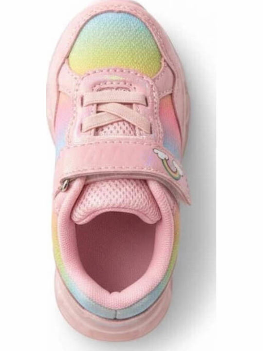 Kinder Sneaker mit Bügel- und Schleifenverschluss und Fuchsie Lichtern