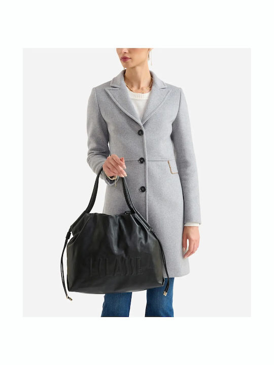 Women's Leather Shopper Bag Black