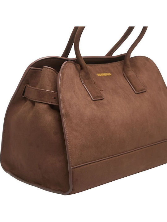 Leather Women's Shoulder / Handbag Suede Brown