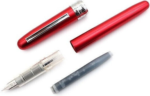 Platinum Plaisir Fountain Pen Medium Red Aluminum With Red Ink