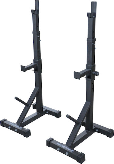 MegaFitness Ορθοστάτες για Μπάρες Βαρών Διαιρούμενοι με Ρυθμιζόμενο Ύψος