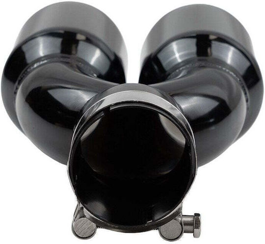 Poujoulat Exhaust Termination Type 36 101mmx2 Inlet 67mm Black Chrome Set