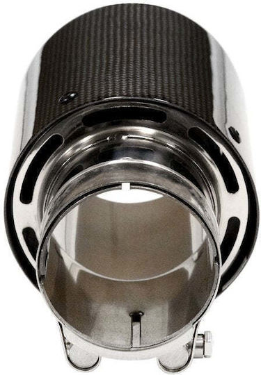 Poujoulat Kaminrohr Abschluss Exaustion 89mm Eingang 67mm Carbon Glanz