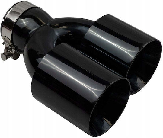 Poujoulat Kaminrohr Abschluss Typ 35 89mmx2 Eingang 76mm Schwarz Chrome Set