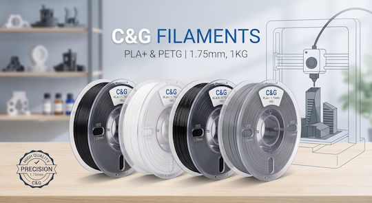 C&G PETG 3D Drucker Filament 1,75mm Transparente 1kg