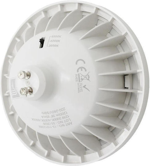 Adeleq LED Лампа 12W за Цокъл GU10 и Форма AR111 Регулируемо Бяло 1200lm