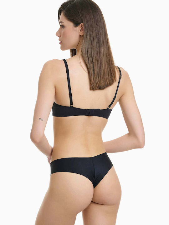 Brief Γυναικεία Brazil 2Pack χωρίς Ραφές Μαύρα