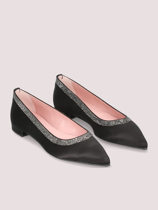 Pretty Ballerinas Clementine Pantofi Balerini Pentru Femei Ascuțițe Negri Din Satin Pretty Ballerinas Clementine Pantofi Balerini Pentru Femei Ascuțițe Negri Din Satin